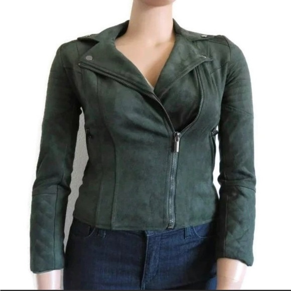 KUT from the KLOTH Jeans Women Quinn Vegan Suede Moto Jacket Top Size XS NWT - Picture 3 of 9